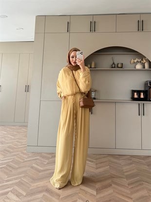 Clips Yarasa Kollu Pantolon Takım ButterYellow (5769)