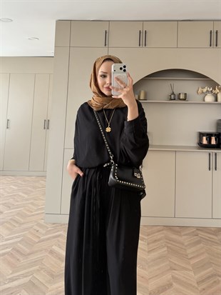 Clips Yarasa Kollu Pantolon Takım Siyah (5769)