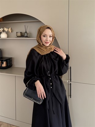 Coast Düğmeli Etekli Takım Siyah (3080)