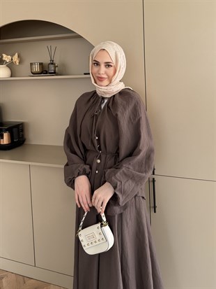 Coast İnci Düğme Detaylı Pantolon Takım Vizon (3080)