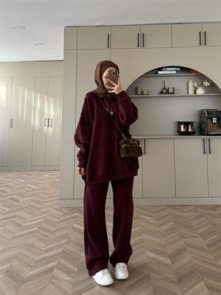 Cole Üç İplik Takım Bordo