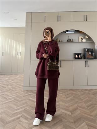 Cole Üç İplik Takım Bordo