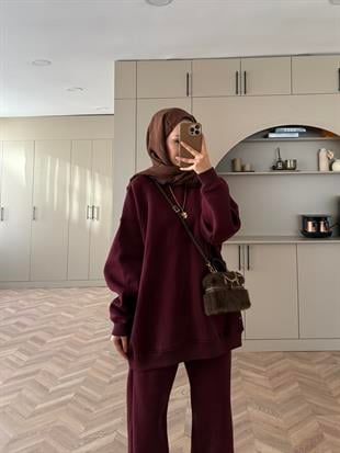 Cole Üç İplik Takım Bordo