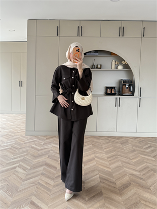 Connel Çıtçıtlı Pantolonlu Takım Acı Kahve (2332) 