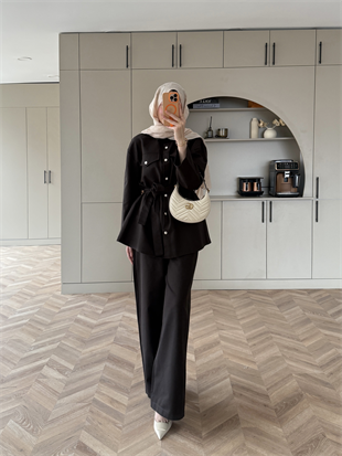 Connel Çıtçıtlı Pantolonlu Takım Acı Kahve (2332) 