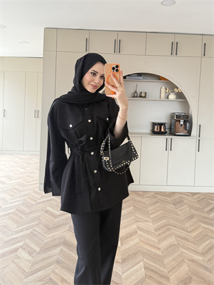 Connel Çıtçıtlı Pantolonlu Takım Siyah (2332)