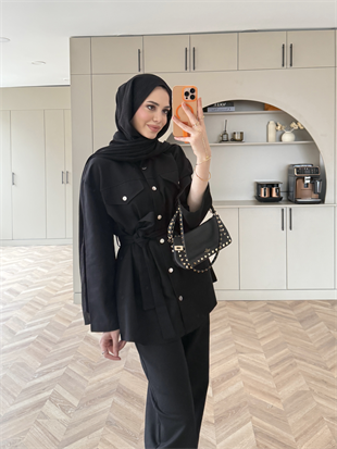 Connel Çıtçıtlı Pantolonlu Takım Siyah (2332)