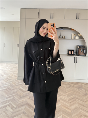 Connel Çıtçıtlı Pantolonlu Takım Siyah (2332)