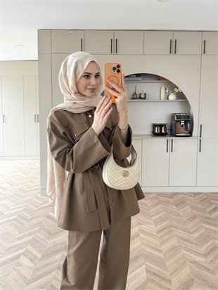 Connel Çıtçıtlı Pantolonlu Takım Taba (2332)