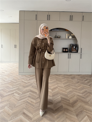 Connel Çıtçıtlı Pantolonlu Takım Taba (2332)