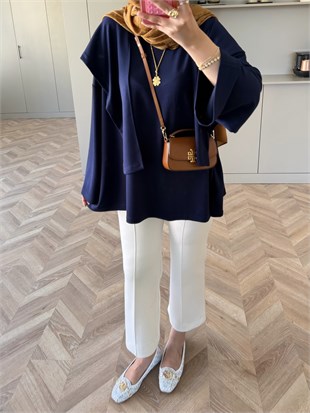 Cora Şal Yaka Sweat Lacivert (62401)