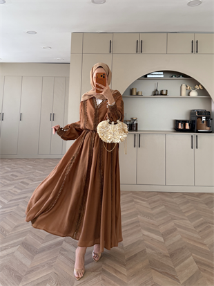 Cosmos Dantelli Etekli Takım Camel (5707)