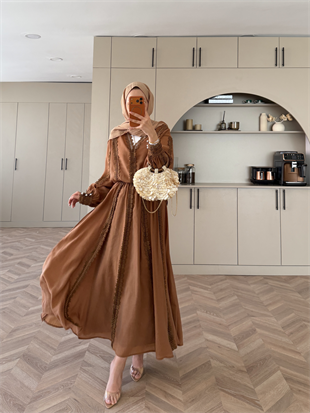 Cosmos Dantelli Etekli Takım Camel (5707)