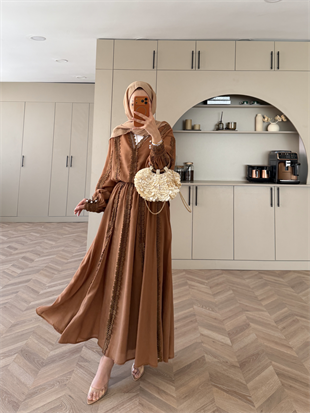 Cosmos Dantelli Etekli Takım Camel (5707)