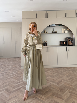 Cosmos Dantelli Etekli Takım Haki (5707)