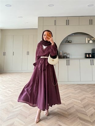 Cosmos Dantelli Etekli Takım Bordo (5707)