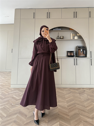 Dale Nakışlı Etekli Takım Bordo (8350)