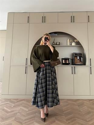 Dali Ekose Etek Yeşil-Lacivert 24