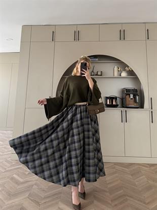 Dali Ekose Etek Yeşil-Lacivert 24