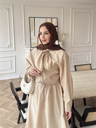 Dalites Bağlamalı Pantolon Takım Bej