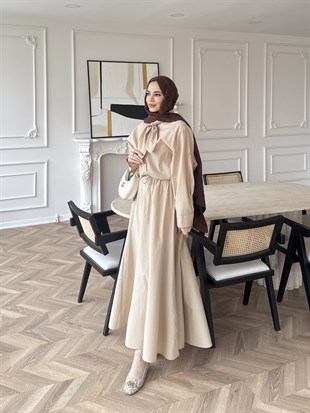 Dalites Bağlamalı Pantolon Takım Bej