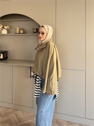 Danla Uzun Yaka Ceket Haki (4573)