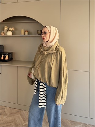 Danla Uzun Yaka Ceket Haki (4573)