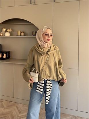 Danla Uzun Yaka Ceket Haki (4573)