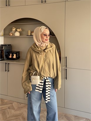 Danla Uzun Yaka Ceket Haki (4573)