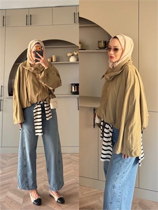 Danla Uzun Yaka Ceket Haki (4573)