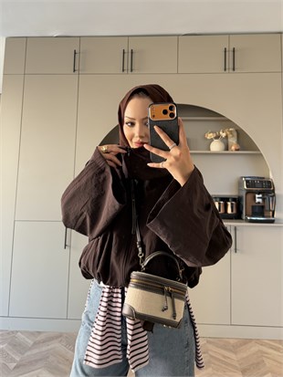 Danla Uzun Yaka Ceket Kahve (4573)