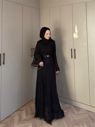 Dantel Elbise Siyah