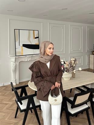 Dantelli Ceket Kahve