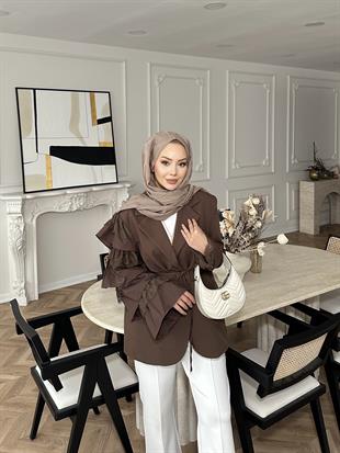 Dantelli Ceket Kahve