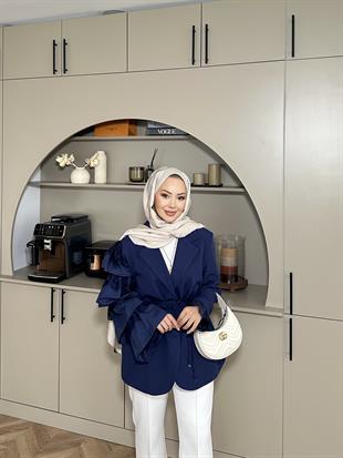 Dantelli Ceket Lacivert