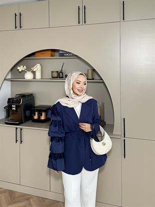 Dantelli Ceket Lacivert