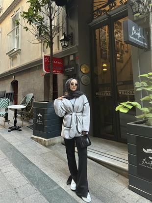 Darel Ribbed Jacket Gray