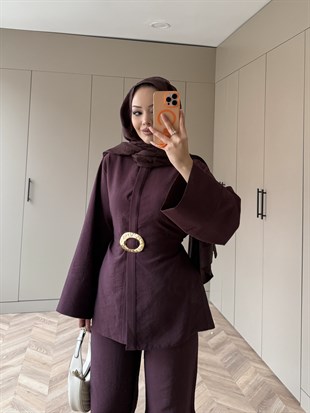 Dark Broş Detaylı Cupra Takım Mürdüm (4437)