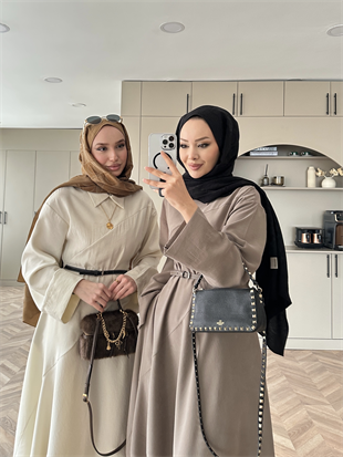 Davina Kemerli Modal Elbise Vizon (648)