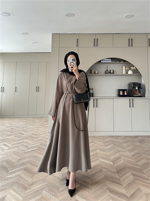 Davina Kemerli Modal Elbise Vizon (648)