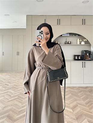 Davina Kemerli Modal Elbise Vizon (648)