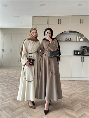 Davina Kemerli Modal Elbise Vizon (648)