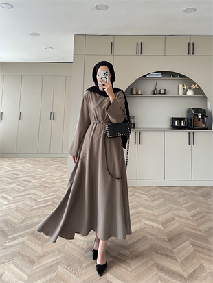 Davina Kemerli Modal Elbise Vizon (648)