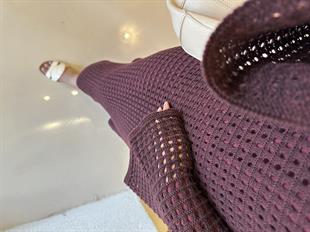 Deja Fileli Elbise Bordo