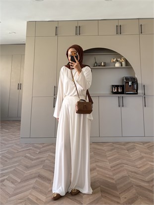 Delta Oysh Pantolonlu Takım Ekru (4552)
