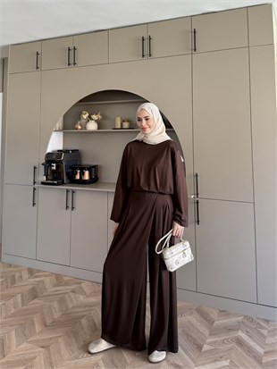 Delta Oysh Pantolonlu Takım Kahve (4552)