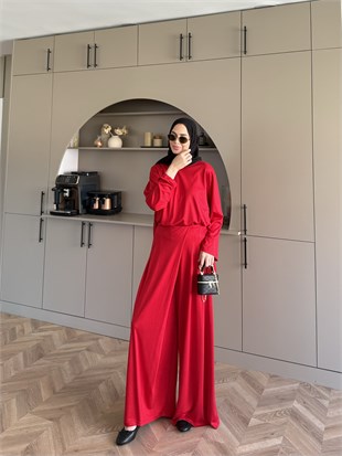 Delta Oysh Pantolonlu Takım Kırmızı (4552)
