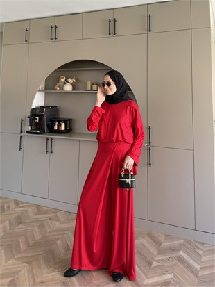 Delta Oysh Pantolonlu Takım Kırmızı (4552)