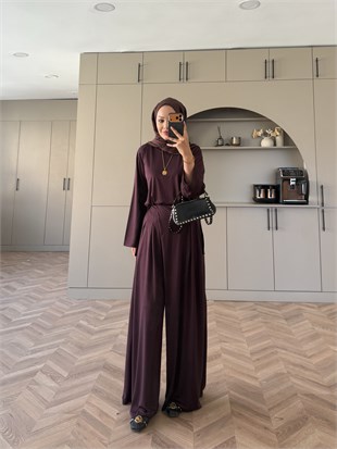 Delta Oysh Pantolonlu Takım Mürdüm (4552)