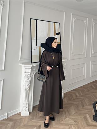 Desni İki İplik Elbise Acı Kahve